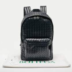 Bottega Veneta Navy Blue Intrecciato Leather Medium Archetypal Backpack