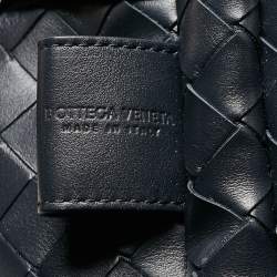 Bottega Veneta Navy Blue Intrecciato Leather Medium Archetypal Backpack