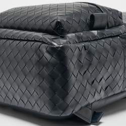 Bottega Veneta Navy Blue Intrecciato Leather Medium Archetypal Backpack