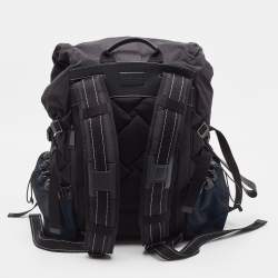 Bottega Veneta Black/Blue Nylon Paper Touch Backpack