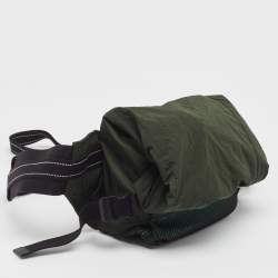  Bottega Veneta Green/Black Nylon and Mesh Foldable Belt Bag