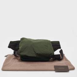  Bottega Veneta Green/Black Nylon and Mesh Foldable Belt Bag