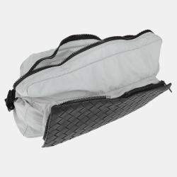 Bottega Veneta Black/Grey Fabric and Leather Foldable Bag
