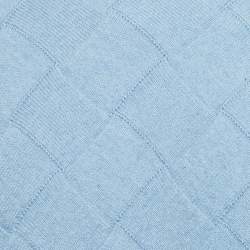 Pre Owned Bottega Veneta Blue Intreccio Wool Knit Crew Neck Jumper XS