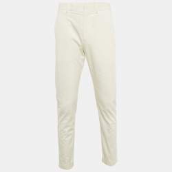 Bottega Veneta Off-White Gabardine Cotton Pants M