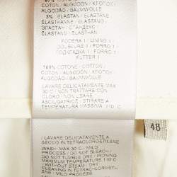 Bottega Veneta Off-White Gabardine Cotton Pants M