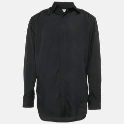 Bottega Veneta Black Crepe Button Front Full Sleeve Shirt S
