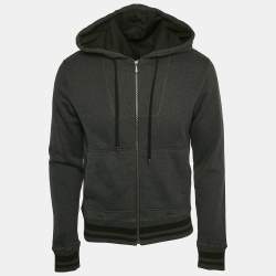 Bottega Veneta Black Cotton Knit Zip-Up Continuity Hoodie S