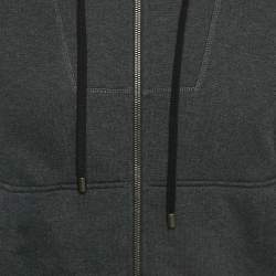 Bottega Veneta Black Cotton Knit Zip-Up Continuity Hoodie S