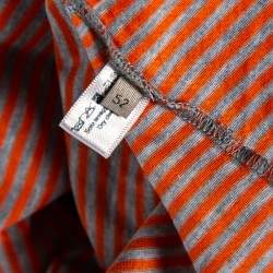 Pre Owned Bottega Veneta Orange Striped Cotton Polo T-Shirt XL