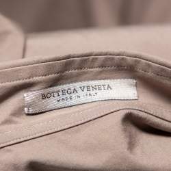 مملوكة مسبقًا قميص بوتيغا فينيتا قطن بني فاتح بكم قابل للفصل مقاس كبير جدًا - إكس لارج