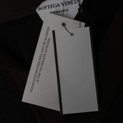 Pre Owned Bottega Veneta Brown Double Pique Long Sleeve Polo T-Shirt M