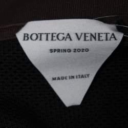 Pre Owned Bottega Veneta Brown Double Pique Long Sleeve Polo T-Shirt M