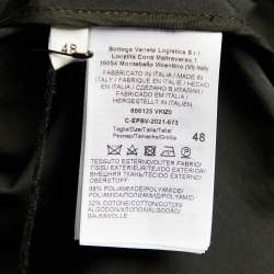Bottega Veneta Black Technical Cotton Button Front Coat M