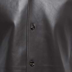 Pre Owned Bottega Veneta Brown Lambskin Leather Shirt S
