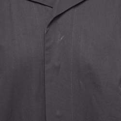 Bottega Veneta Black Grey Cotton Zip Front Full Sleeve Jumpsuit S