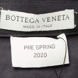 Bottega Veneta Black Grey Cotton Zip Front Full Sleeve Jumpsuit S