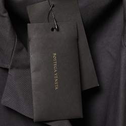 Bottega Veneta Black Grey Cotton Zip Front Full Sleeve Jumpsuit S