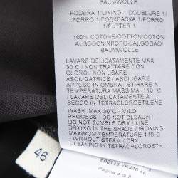 Bottega Veneta Black Grey Cotton Zip Front Full Sleeve Jumpsuit S