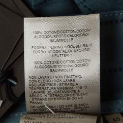 Bottega Veneta Blue Grid Check Cotton Formal Trousers S