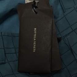 Bottega Veneta Blue Grid Check Cotton Formal Trousers S