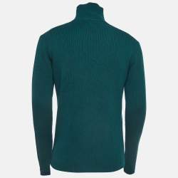 Bottega Veneta Green Rib Knit Turtleneck Pullover M