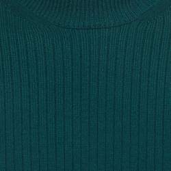 Bottega Veneta Green Rib Knit Turtleneck Pullover M