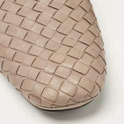 Bottega Veneta Beige Intrecciato Leather Smoking Slippers Size 41.5