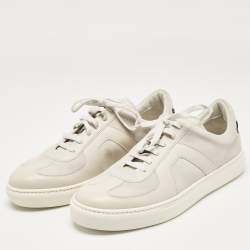 Bottega Veneta White Leather and Suede Low Top Sneakers Size 43