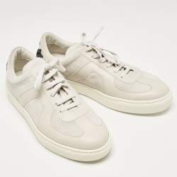 Bottega Veneta White Leather and Suede Low Top Sneakers Size 43