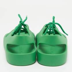 Bottega Veneta Green Rubber Lace Up Flat Sandals Size 41