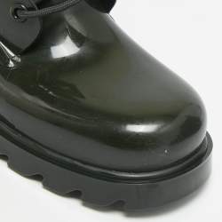 Bottega Veneta Dark Green Rubber Stride Ankle Boots Size 41