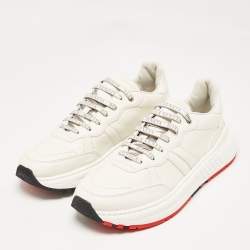 Bottega Veneta White Leather Speedster Sneakers Size 44 