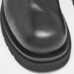 Pre Owned Bottega Veneta Black Leather Chelsea Boots Size 41.5