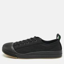 Pre Owned Bottega Veneta Black Canvas Vulcanized Sneakers Size 44