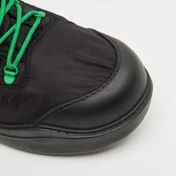 Pre Owned Bottega Veneta Black Nylon Puddle Bomber Ankle Boots Size 46