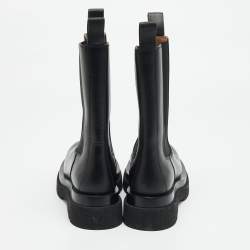 مملوكة مسبقًا حذاء بوت تشيلسي جلد أسود بوتيغا فينيتا مقاس 40