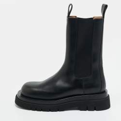 مملوكة مسبقًا Bottega Veneta Lug Size 40 Black Leather Chelsea Boots
