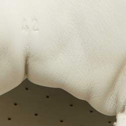 Pre Owned Bottega Veneta Speedster Size 42 White/Black Leather and Mesh Lace Up Sneakers