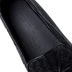 Pre Owned حذاء لوفرز بوتيغا فينيتا سيرفو وايف دريفر جلد أنترشياتو أسود مقاس 40