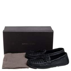 Pre Owned حذاء لوفرز بوتيغا فينيتا سيرفو وايف دريفر جلد أنترشياتو أسود مقاس 40