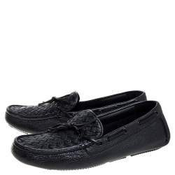 Pre Owned حذاء لوفرز بوتيغا فينيتا سيرفو وايف دريفر جلد أنترشياتو أسود مقاس 40