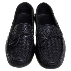 Pre Owned حذاء لوفرز بوتيغا فينيتا سيرفو وايف دريفر جلد أنترشياتو أسود مقاس 40