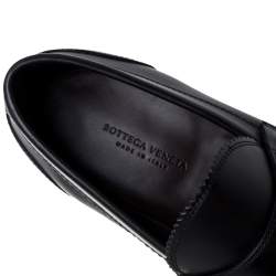 Pre Owned حذاء لوفرز بوتيغا فينيتا سير بيني جلد أسود مقاس 42.5 