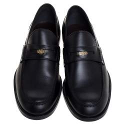 Pre Owned حذاء لوفرز بوتيغا فينيتا سير بيني جلد أسود مقاس 42.5 