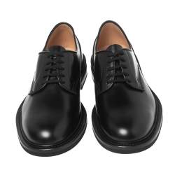 Pre Owned Bottega Veneta Black Leather Lace-up Derby Size 43