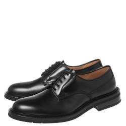 Pre Owned Bottega Veneta Black Leather Lace-up Derby Size 43