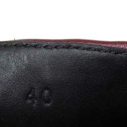 Pre Owned Bottega Veneta Burgundy Intrecciato Leather Flat Slides Size 40