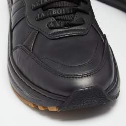 Bottega Veneta Black Leather Low Top Lace Up Sneakers Size 42 