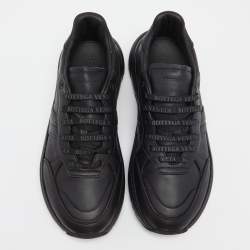 Bottega Veneta Black Leather Low Top Lace Up Sneakers Size 42 
